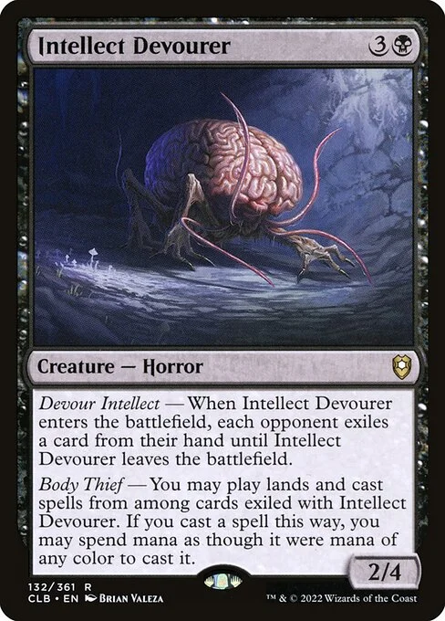 Intellect Devourer, carta Magic di tipo Creature — Horror illustrata da Brian Valeza