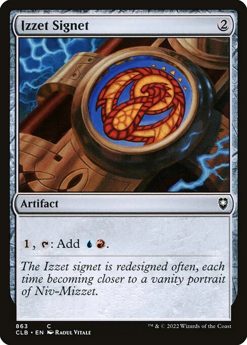 Izzet Signet, carta Magic di tipo Artifact illustrata da Raoul Vitale