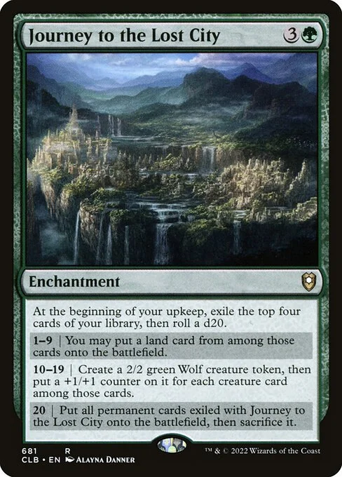 Journey to the Lost City, carta Magic di tipo Enchantment illustrata da Alayna Danner
