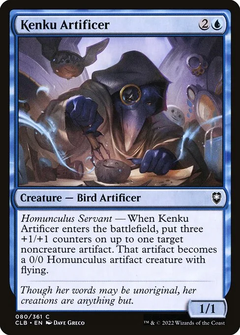 Kenku Artificer, carta Magic di tipo Creature — Bird Artificer illustrata da Dave Greco