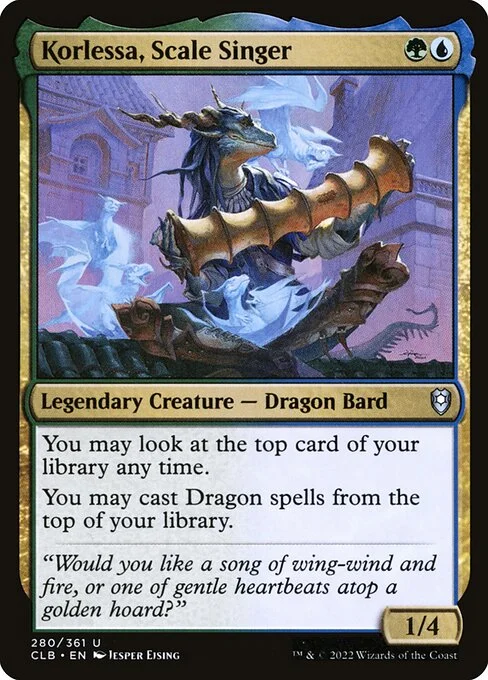 Korlessa, Scale Singer, carta Magic di tipo Legendary Creature — Dragon Bard illustrata da Jesper Ejsing