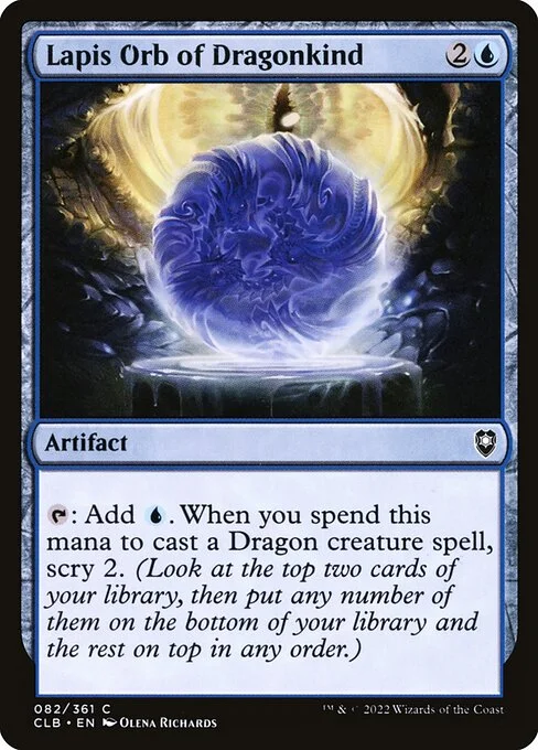 Lapis Orb of Dragonkind, carta Magic di tipo Artifact illustrata da Olena Richards