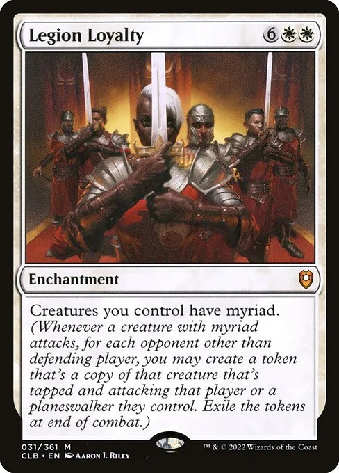 Legion Loyalty, carta Magic di tipo Enchantment illustrata da Aaron J. Riley