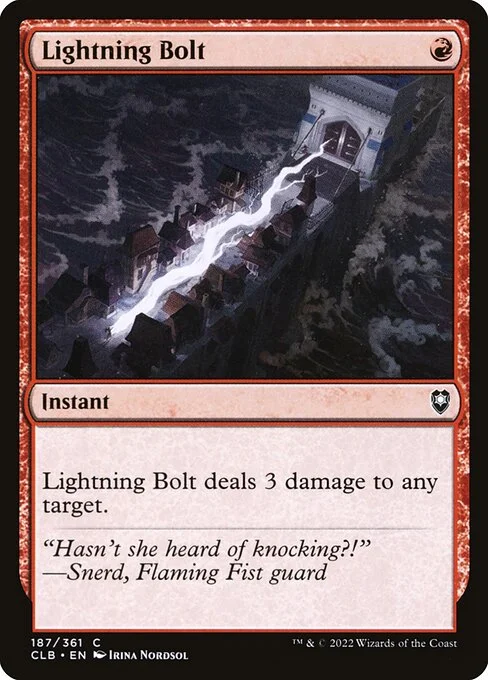 Lightning Bolt, carta Magic di tipo Instant illustrata da Irina Nordsol
