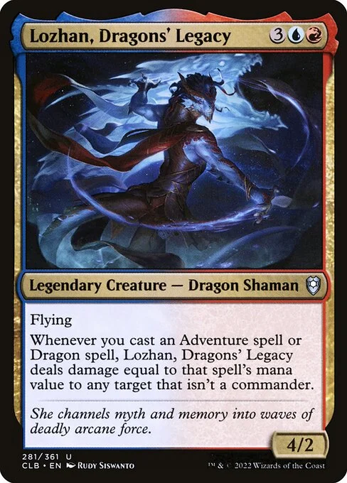 Lozhan, Dragons' Legacy, carta Magic di tipo Legendary Creature — Dragon Shaman illustrata da Rudy Siswanto
