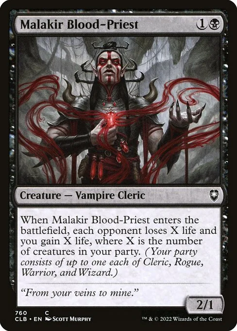 Malakir Blood-Priest, carta Magic di tipo Creature — Vampire Cleric illustrata da Scott Murphy