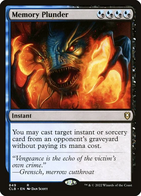 Memory Plunder, carta Magic di tipo Instant illustrata da Dan Murayama Scott