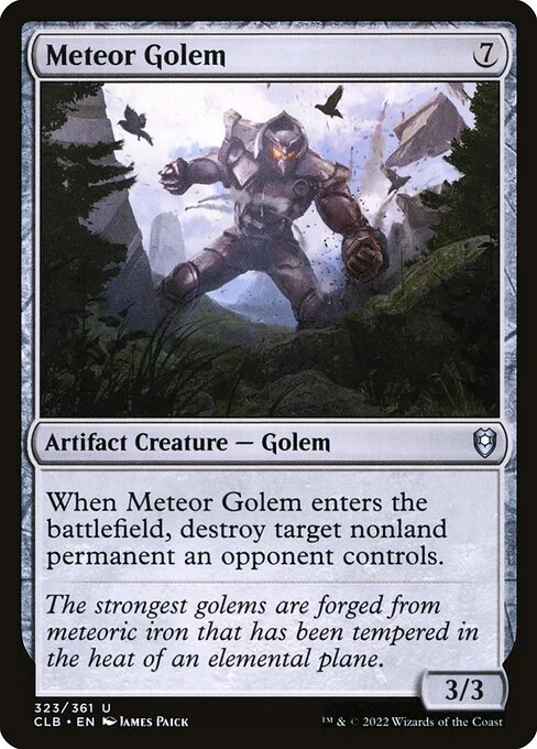 Meteor Golem, carta Magic di tipo Artifact Creature — Golem illustrata da James Paick