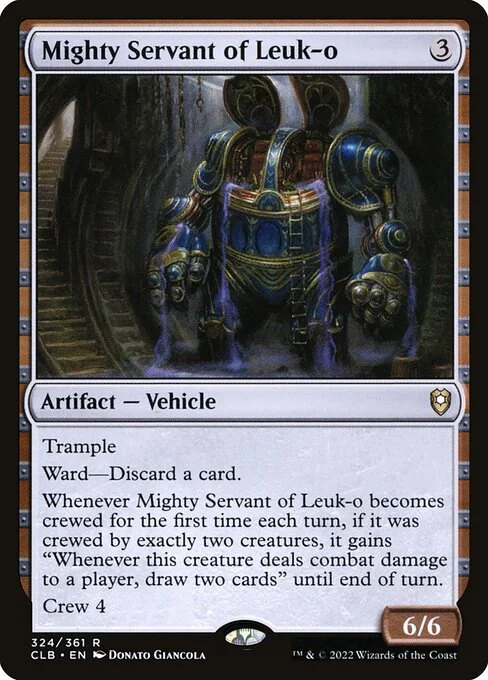 Mighty Servant of Leuk-o, carta Magic di tipo Artifact — Vehicle illustrata da Donato Giancola