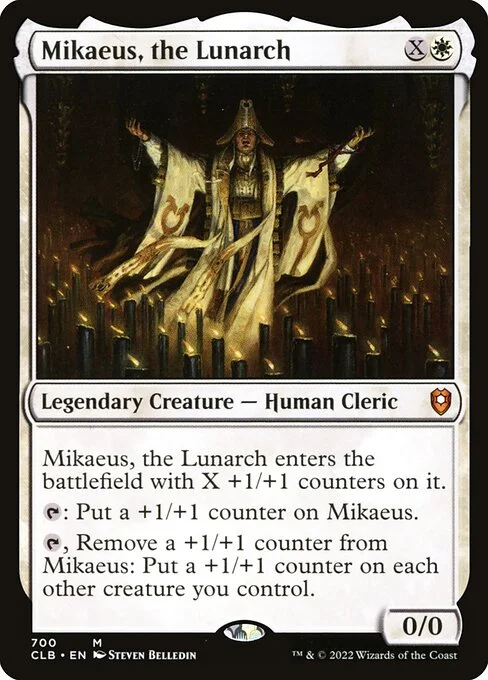 Mikaeus, the Lunarch, carta Magic di tipo Legendary Creature — Human Cleric illustrata da Steven Belledin