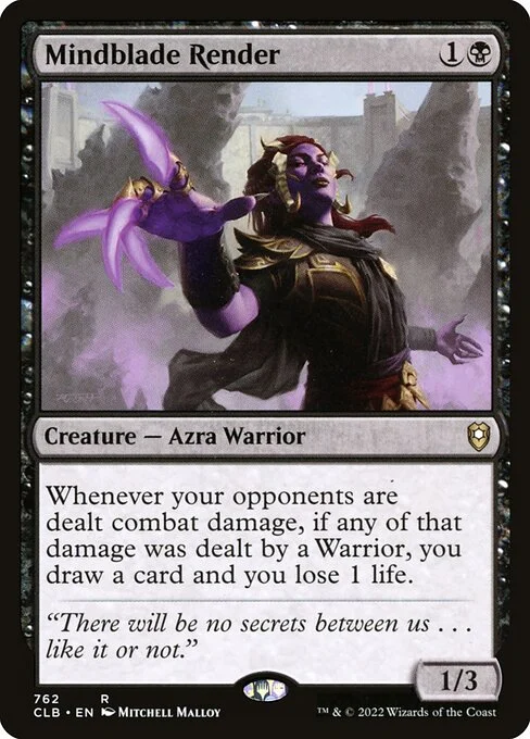 Mindblade Render, carta Magic di tipo Creature — Azra Warrior illustrata da Mitchell Malloy
