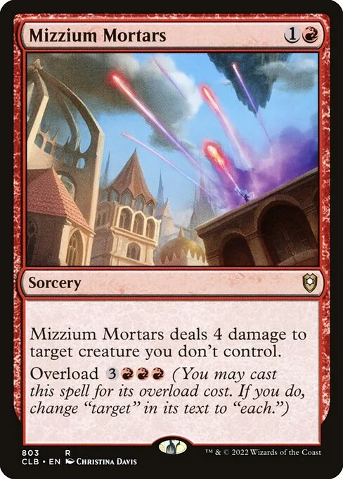Mizzium Mortars, carta Magic di tipo Sorcery illustrata da Christina Davis
