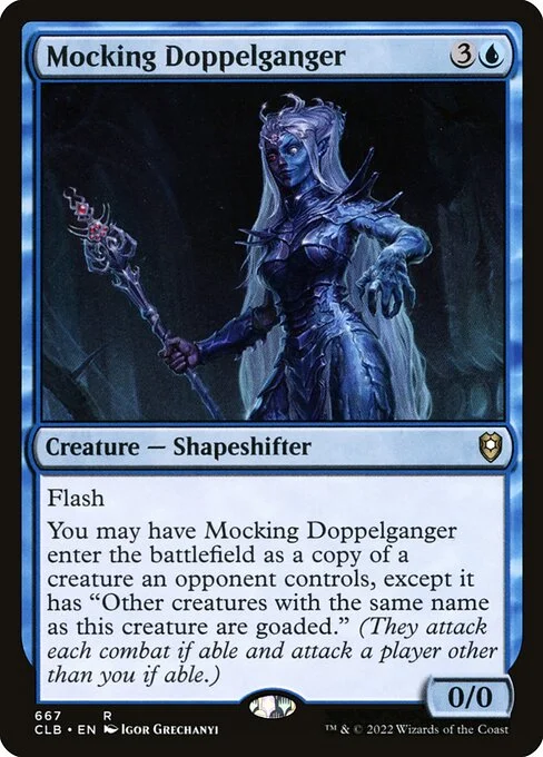 Mocking Doppelganger, carta Magic di tipo Creature — Shapeshifter illustrata da Igor Grechanyi