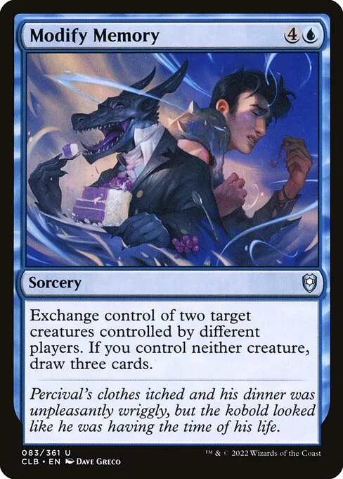 Modify Memory, carta Magic di tipo Sorcery illustrata da Dave Greco
