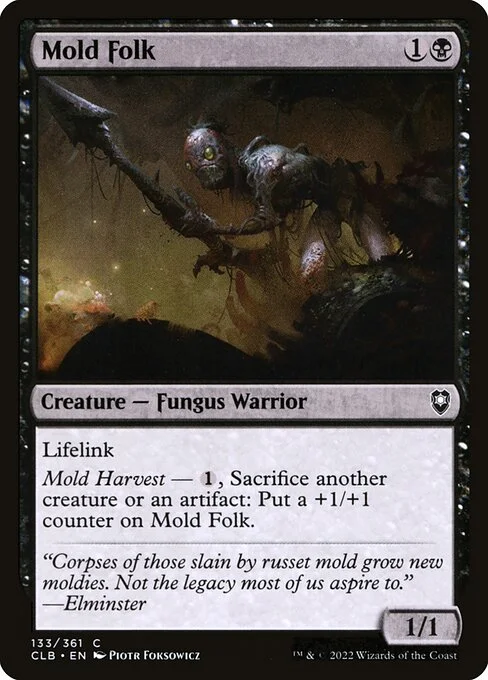 Mold Folk, carta Magic di tipo Creature — Fungus Warrior illustrata da Piotr Foksowicz