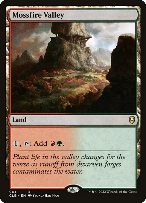 Mossfire Valley, carta Magic di tipo Land illustrata da Yeong-Hao Han