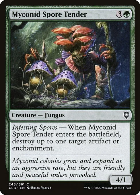Myconid Spore Tender, carta Magic di tipo Creature — Fungus illustrata da Brian Valeza