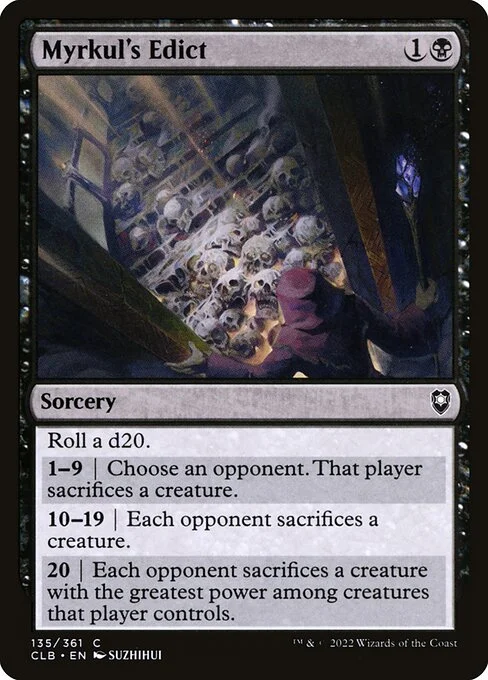 Myrkul's Edict, carta Magic di tipo Sorcery illustrata da SUZHIHUI