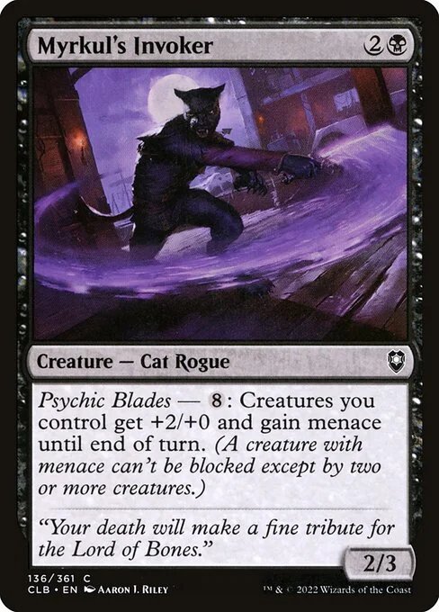 Myrkul's Invoker, carta Magic di tipo Creature — Cat Rogue illustrata da Aaron J. Riley