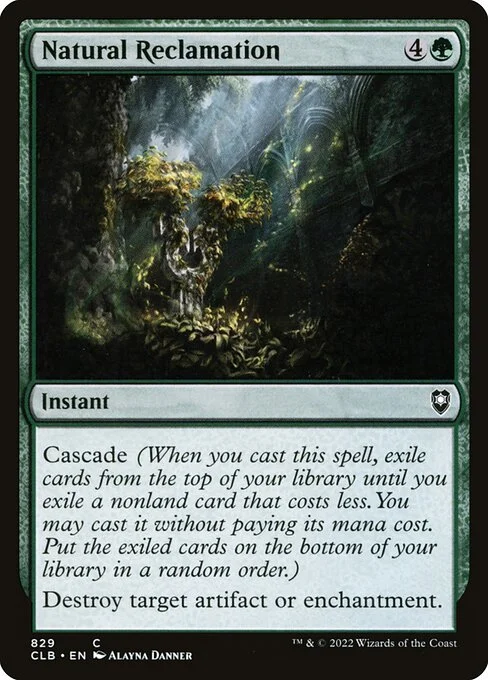 Natural Reclamation, carta Magic di tipo Instant illustrata da Alayna Danner