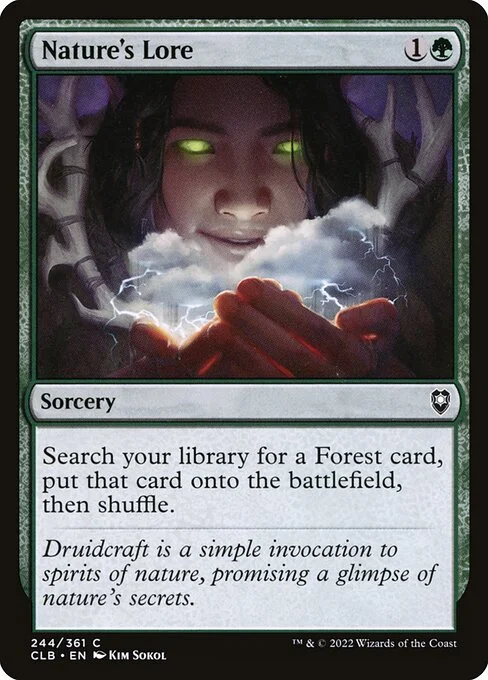 Nature's Lore, carta Magic di tipo Sorcery illustrata da Kim Sokol