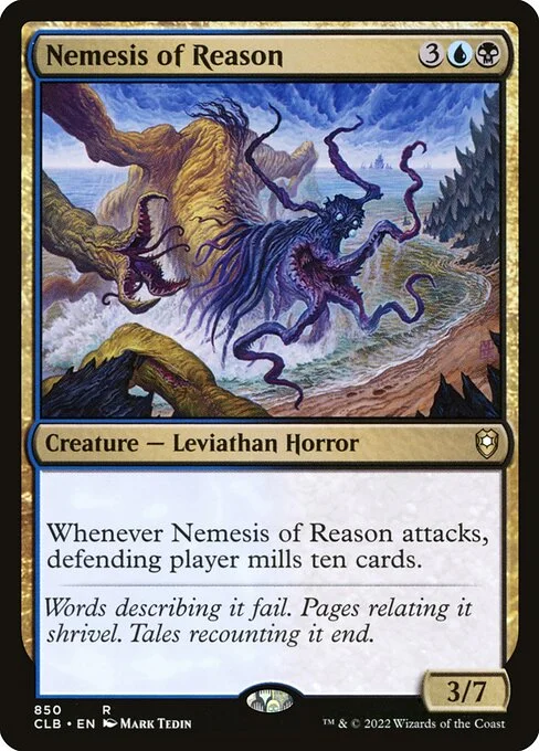Nemesis of Reason, carta Magic di tipo Creature — Leviathan Horror illustrata da Mark Tedin