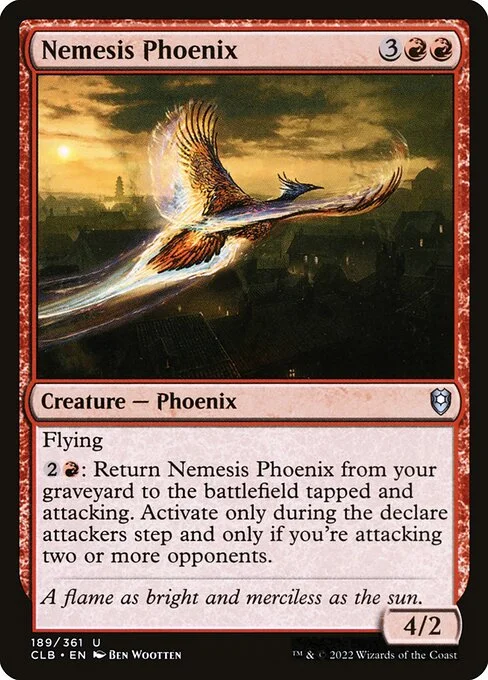 Nemesis Phoenix, carta Magic di tipo Creature — Phoenix illustrata da Ben Wootten