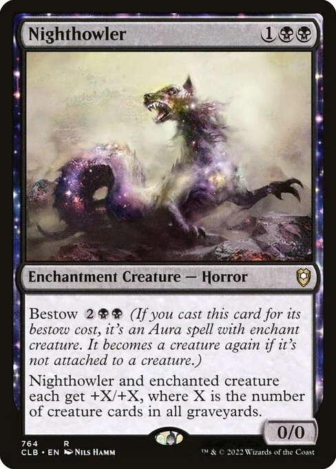 Nighthowler, carta Magic di tipo Enchantment Creature — Horror illustrata da Nils Hamm