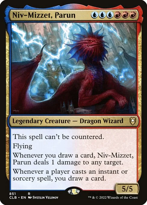 Niv-Mizzet, Parun, carta Magic di tipo Legendary Creature — Dragon Wizard illustrata da Svetlin Velinov