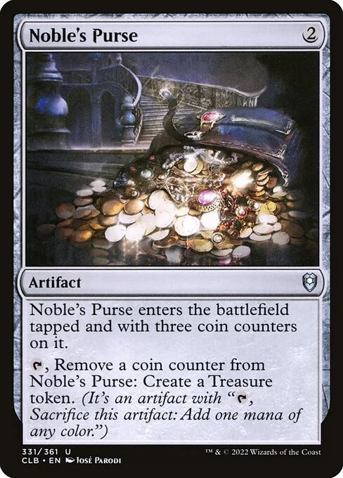 Noble's Purse, carta Magic di tipo Artifact illustrata da José Parodi