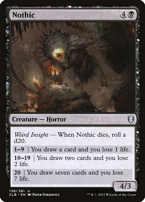 Nothic, carta Magic di tipo Creature — Horror illustrata da Piotr Foksowicz