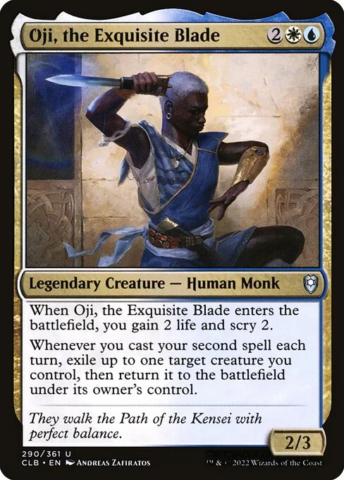 Oji, the Exquisite Blade, carta Magic di tipo Legendary Creature — Human Monk illustrata da Andreas Zafiratos