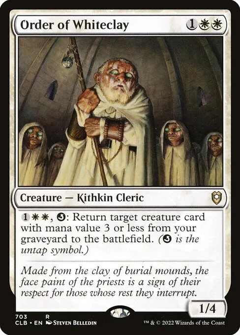 Order of Whiteclay, carta Magic di tipo Creature — Kithkin Cleric illustrata da Steven Belledin