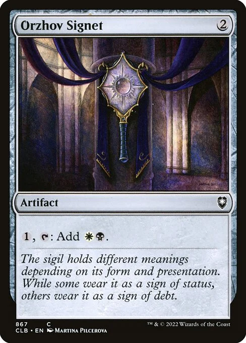 Orzhov Signet, carta Magic di tipo Artifact illustrata da Martina Pilcerova