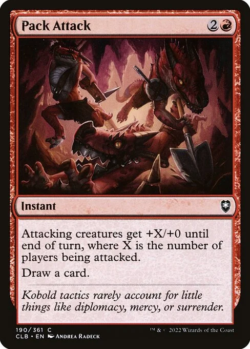 Pack Attack, carta Magic di tipo Instant illustrata da Andrea Radeck