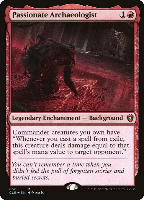 Passionate Archaeologist, carta Magic di tipo Legendary Enchantment — Background illustrata da Nino Is