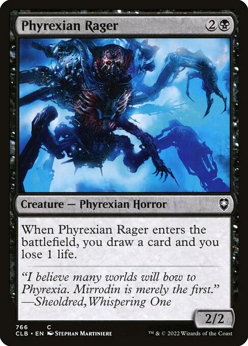 Phyrexian Rager, carta Magic di tipo Creature — Phyrexian Horror illustrata da Stephan Martiniere
