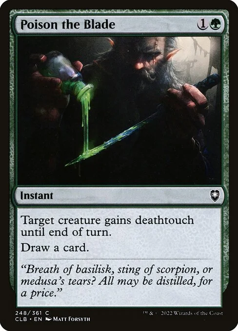 Poison the Blade, carta Magic di tipo Instant illustrata da Matt Forsyth