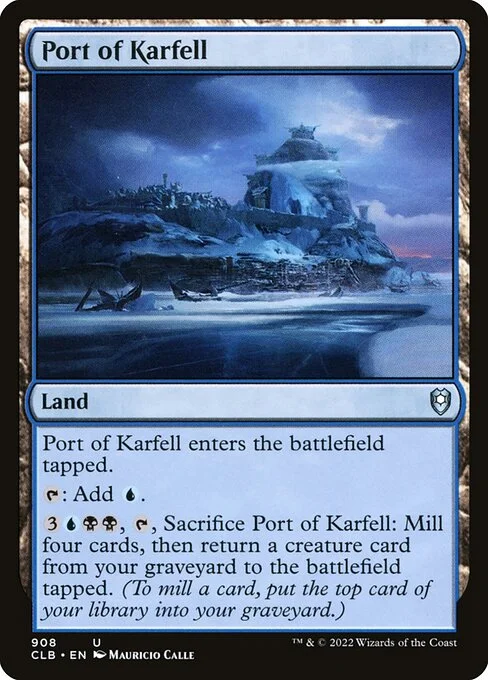 Port of Karfell, carta Magic di tipo Land illustrata da Mauricio Calle