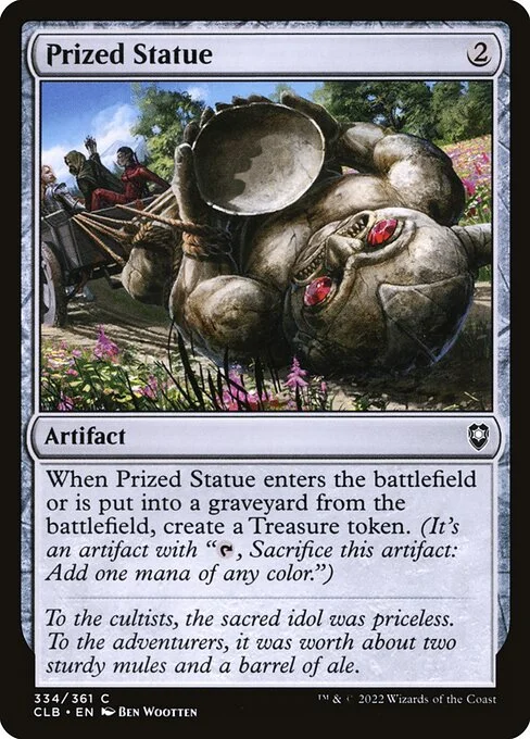 Prized Statue, carta Magic di tipo Artifact illustrata da Ben Wootten
