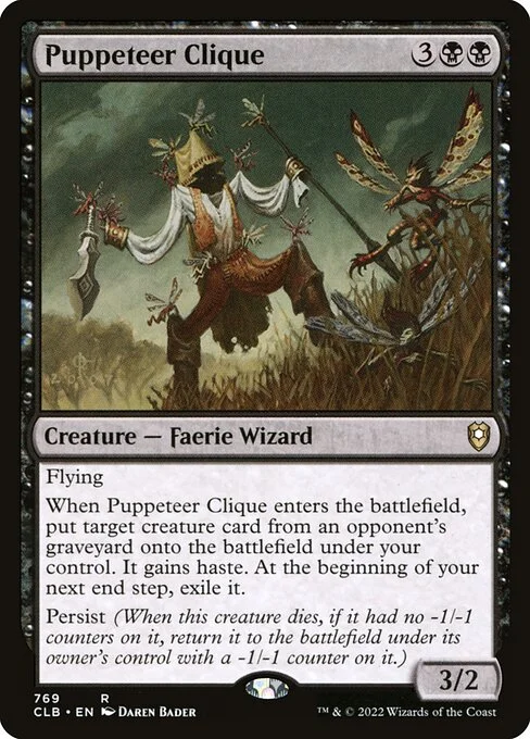 Puppeteer Clique, carta Magic di tipo Creature — Faerie Wizard illustrata da Daren Bader