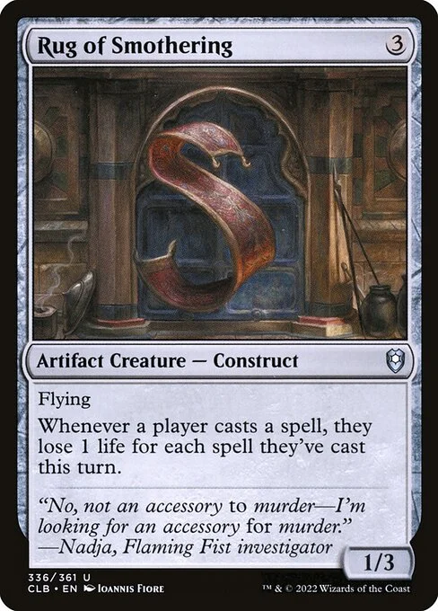Rug of Smothering, carta Magic di tipo Artifact Creature — Construct illustrata da Ioannis Fiore