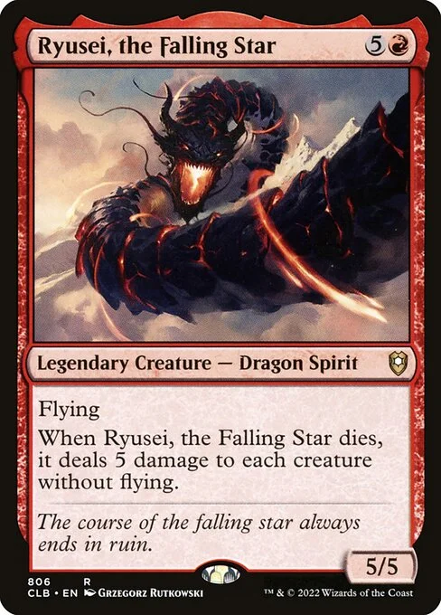 Ryusei, the Falling Star, carta Magic di tipo Legendary Creature — Dragon Spirit illustrata da Grzegorz Rutkowski