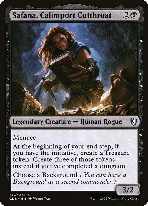 Safana, Calimport Cutthroat, carta Magic di tipo Legendary Creature — Human Rogue illustrata da Wisnu Tan