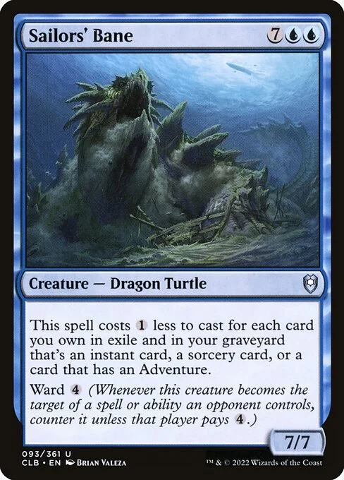 Sailors' Bane, carta Magic di tipo Creature — Dragon Turtle illustrata da Brian Valeza