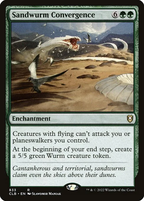 Sandwurm Convergence, carta Magic di tipo Enchantment illustrata da Slawomir Maniak