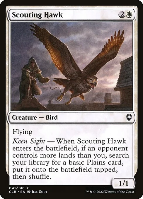 Scouting Hawk, carta Magic di tipo Creature — Bird illustrata da Ilse Gort