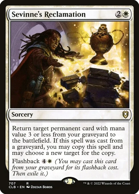 Sevinne's Reclamation, carta Magic di tipo Sorcery illustrata da Zoltan Boros