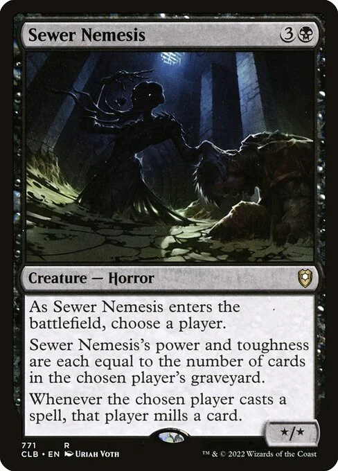 Sewer Nemesis, carta Magic di tipo Creature — Horror illustrata da Uriah Voth