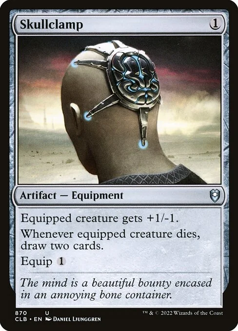 Skullclamp, carta Magic di tipo Artifact — Equipment illustrata da Daniel Ljunggren